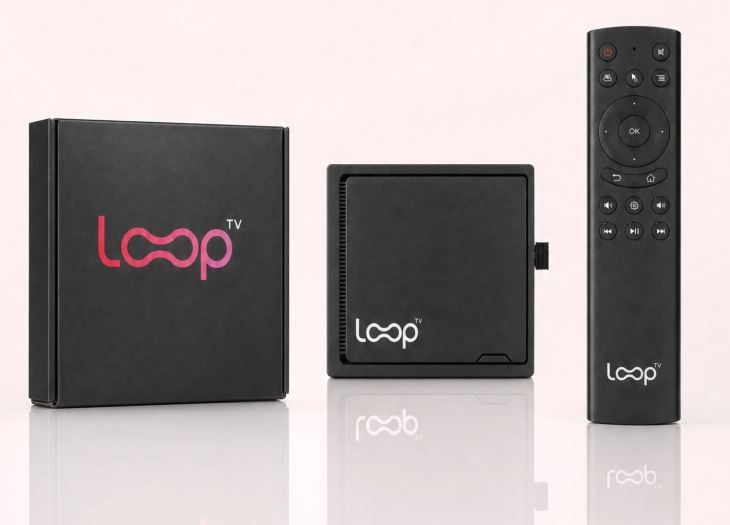 Loop TV player, box and remote